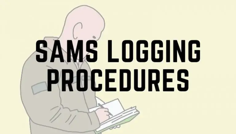 Hospital Corps logging procedures through SAMS